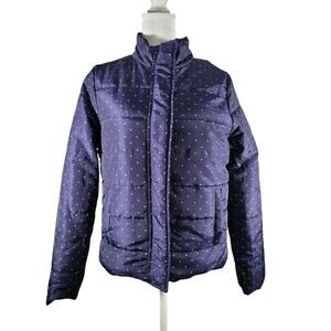 Copper Key Womens Polka Dot‎ Puffer Jacket Sz XS Blue Pink